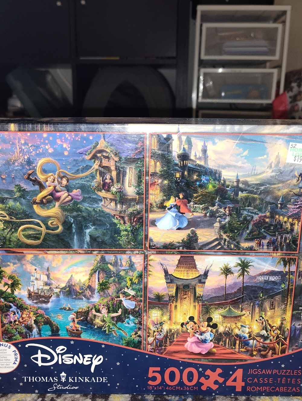 New Disney Thomas Kinkade 4-Pack 500 Piece Jigsaw Puzzle Sets